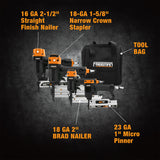 P4FNCB Pneumatic Finishing Nailer Kit with Fasteners (4-Piece)