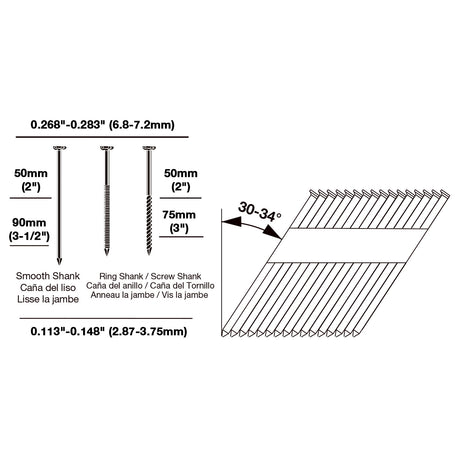 PE20V3490 20 Volt Cordless and Brushless 34 Degree 3-1/2" Framing Nailer Kit