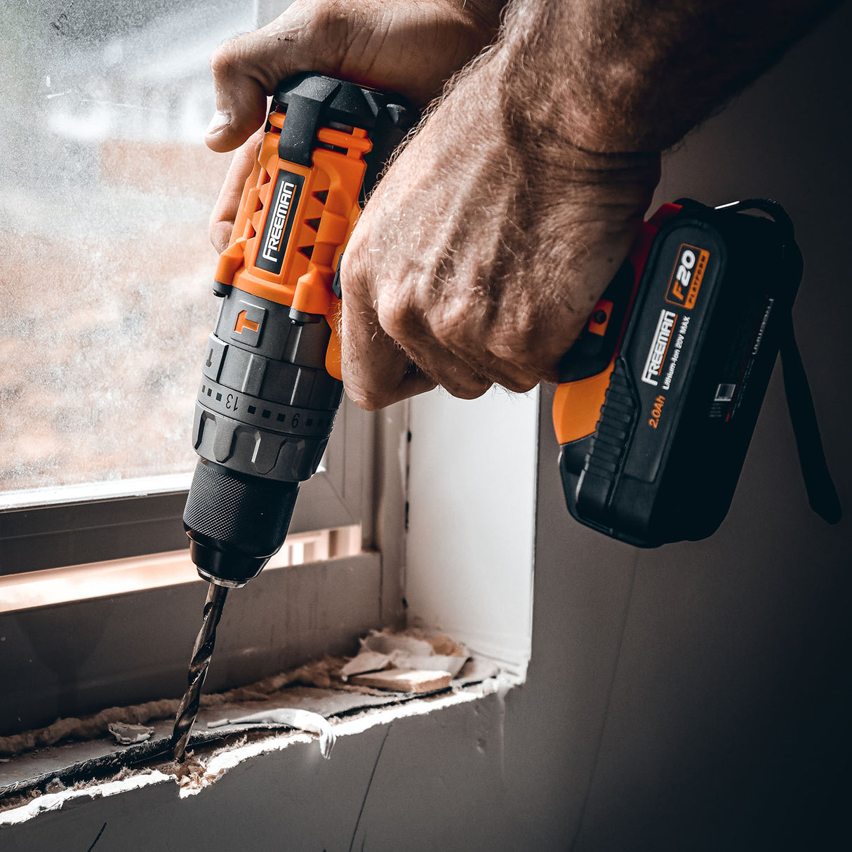 PECCKT 20 Volt Cordless Hammer Drill, Impact Driver, and LED Light Kit