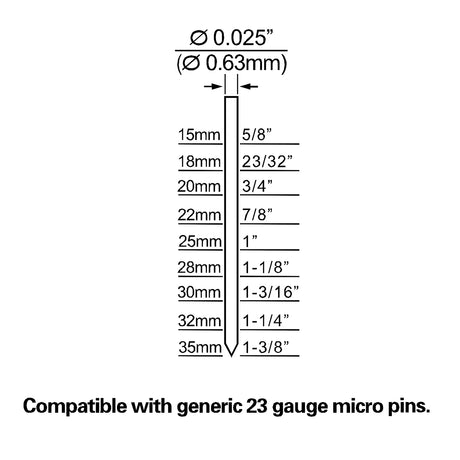 PP13823 Pneumatic 23-Gauge 1-3/8" Micro Pinner